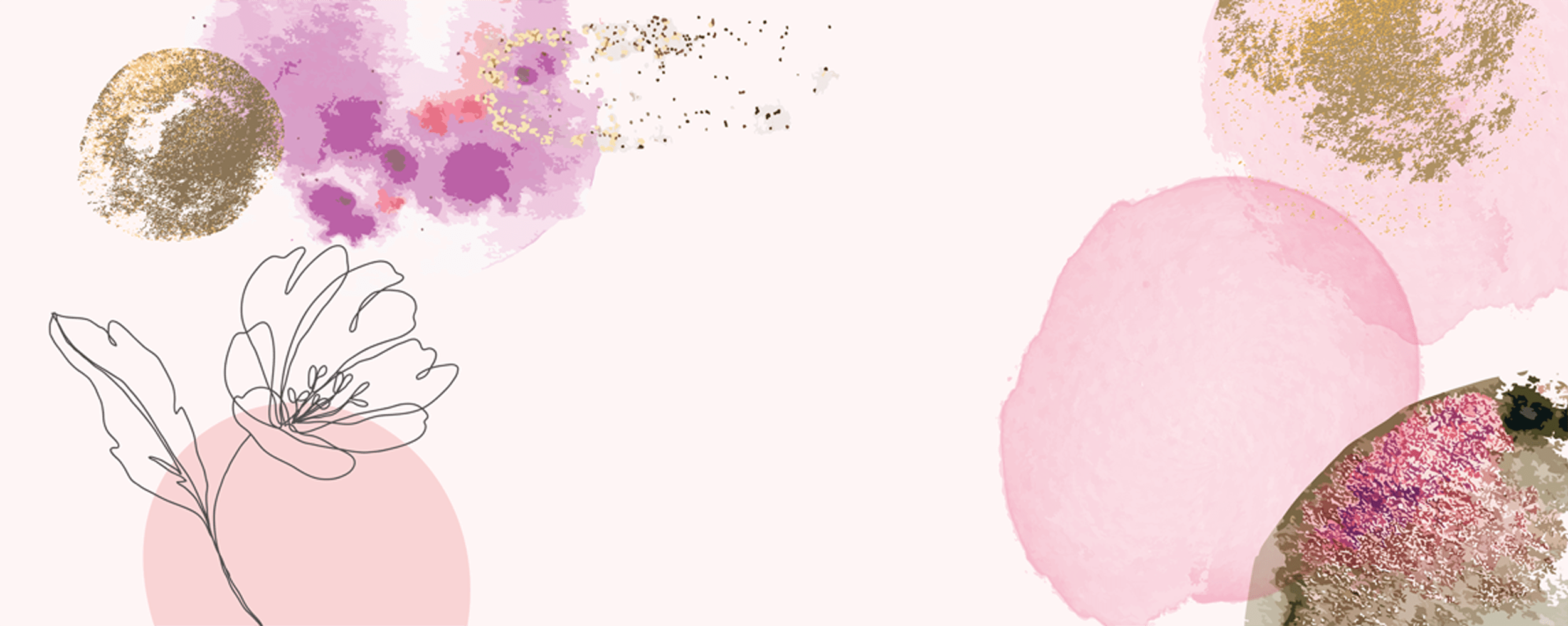 花のイラストが書かれたピンクの背景